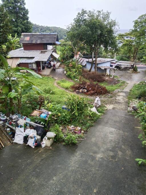 View of the surrounding buildings and garden space