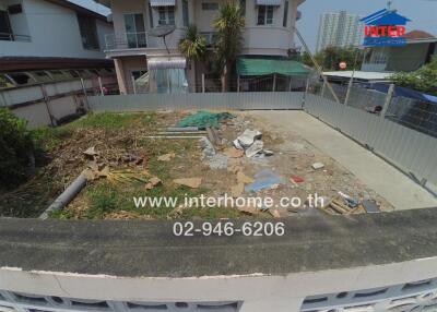 Outdoor area of a property with some construction debris