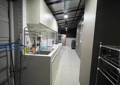 Modern narrow kitchen with minimalistic design