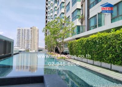 Condominium building with swimming pool