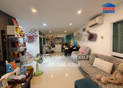 spacious living room with modern furnishings