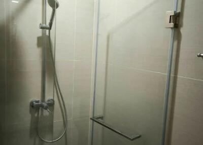 Shower area with glass partition