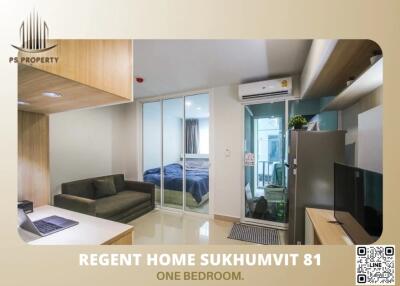 Modern bedroom with adjacent living area in Regent Home Sukhumvit 81