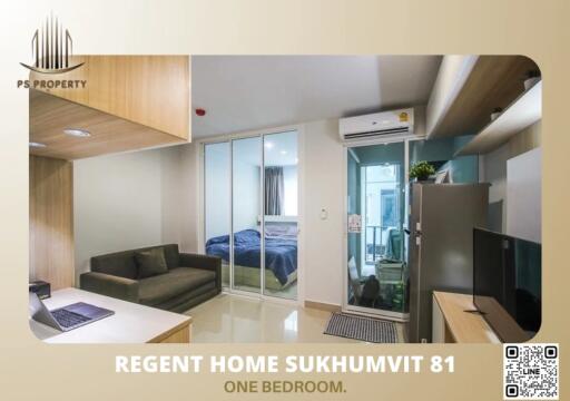 Modern bedroom with adjacent living area in Regent Home Sukhumvit 81