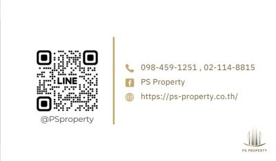 Real estate business card with contact details and QR code