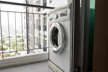 Balcony with washing machine