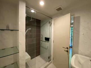 Modern bathroom with walk-in shower