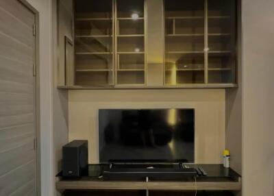 Living room with built-in entertainment center
