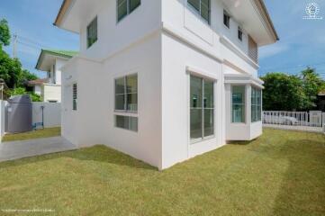 Exterior view of a modern two-story house