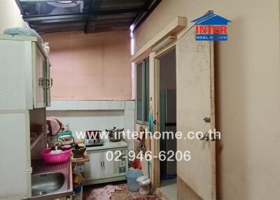 Small kitchen area with basic amenities