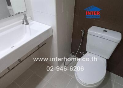 Modern bathroom with sink and toilet
