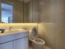 Modern bathroom with toilet and sink