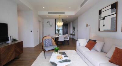 Modern living room with dining area