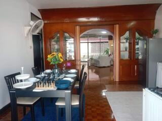 Stylish dining room with a view of the living room