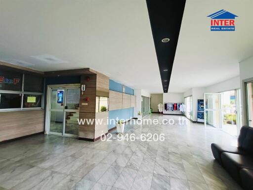 Spacious hallway with contemporary design and natural lighting