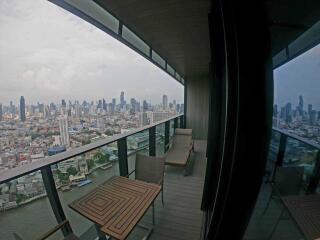 City view balcony with seating area