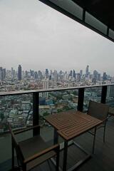 Balcony view overlooking city skyline