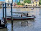 City river view with boat