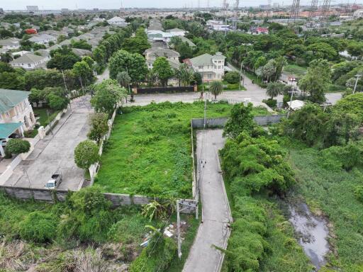 Aerial view of residential area with greenery