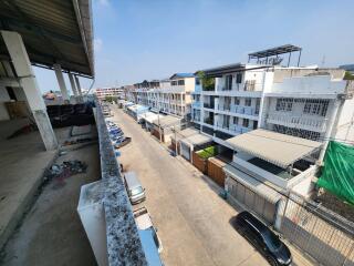 Street view of residential buildings from balcony