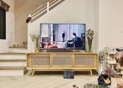 Stylish living room with modern TV setup