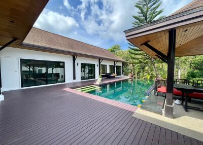 Spacious outdoor area with pool