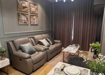 Living room with sofas and dining table