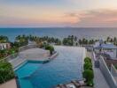 Beautiful coastal view with infinity pool