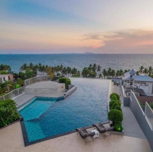 Beautiful coastal view with infinity pool