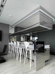 Modern kitchen with high gloss finishes and contemporary design