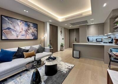 Modern open-plan living room and kitchen