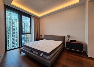 Modern bedroom with city view