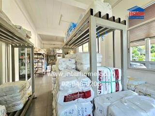 Storage room filled with stacked goods