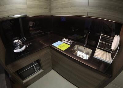 Modern kitchen interior with built-in appliances