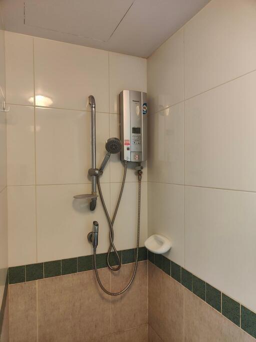 Bathroom with shower and water heater