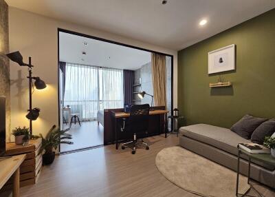 Modern living area with study