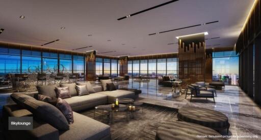 Spacious and modern skylounge with panoramic city views