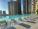 Apartment building with outdoor swimming pool