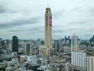 High-rise city skyline view with tall buildings