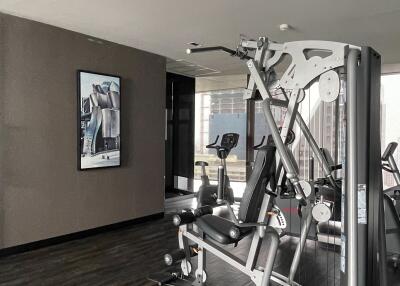 Home gym with fitness equipment
