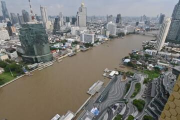 City skyline with river view