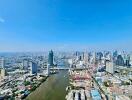 Panoramic view of city skyline and river