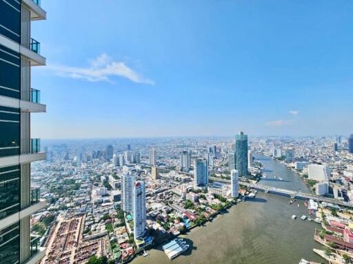 City and river view from high-rise building