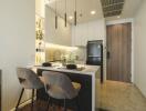 Modern kitchen with dining area