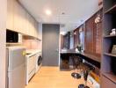 Modern kitchen with integrated dining area