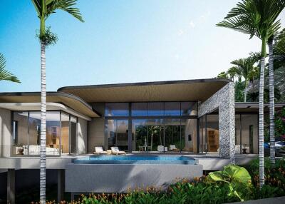 Modern luxury villa with pool and garden