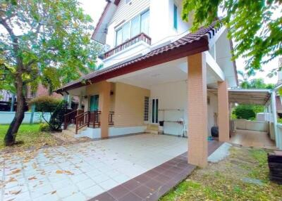 Front view of a modern house with a porch