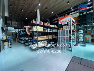 Warehouse or storage area with shelves and various products