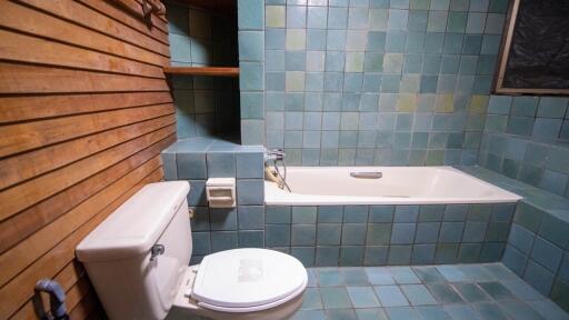 Bathroom with bathtub and toilet