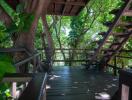 Treehouse balcony with stairway